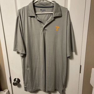 champion tennessee gray striped mens polo size xl K210